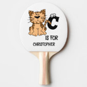 Aangepast monogram C is voor katten die schattig k Tafeltennisbatje (Voorkant)