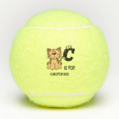 Aangepast monogram C is voor katten die schattig k Tennisballen (Voorkant)