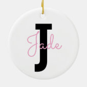 Aangepast Monogram Cadeau voor Namen beginnend met Keramisch Ornament (Achterkant)