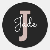 Aangepast Monogram Cadeau voor Namen beginnend met Ronde Sticker (Voorkant)