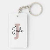 Aangepast Monogram Cadeau voor Namen beginnend met Sleutelhanger (achterkant)