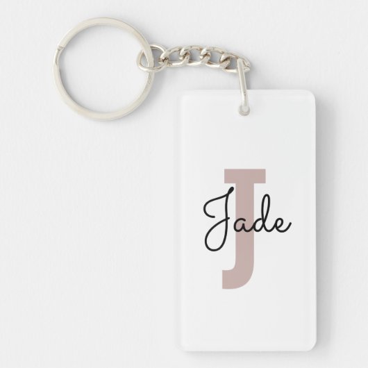 Aangepast Monogram Cadeau voor Namen beginnend met Sleutelhanger (Voorkant)