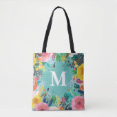 Aangepast monogram canvas tas, geverfd tote bag (Voorkant)