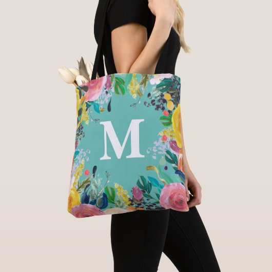 Aangepast monogram canvas tas, geverfd tote bag (Dichtbij)