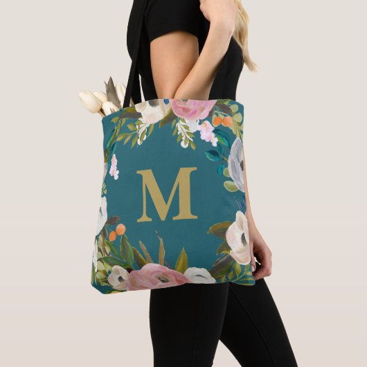 Aangepast monogram canvas tas, geverfd tote bag (Dichtbij)