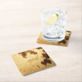 Aangepast monogram Chic Beige Brown Animal Fur Pri Kartonnen Onderzetters (Insitu)