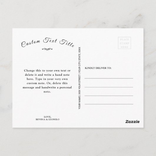 Aangepast monogram Chili in het Lijst van de Wate Briefkaart (Achterkant)