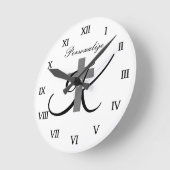 Aangepast monogram Christelijk kruissymbool Ronde Klok (Hoek)