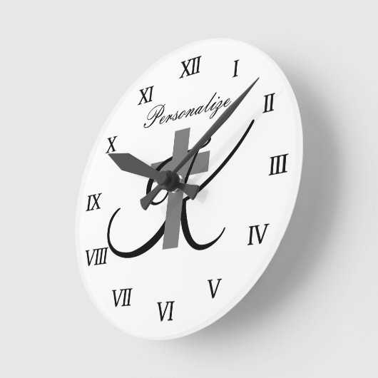 Aangepast monogram Christelijk kruissymbool Ronde Klok (Hoek)