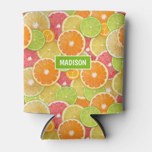 Aangepast monogram Citrus Blikjeskoeler (Voorkant)