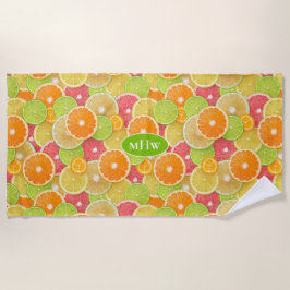 Aangepast monogram Citrus Strandlaken