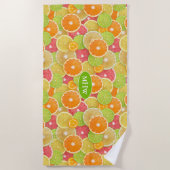 Aangepast monogram Citrus Strandlaken (Voorkant)