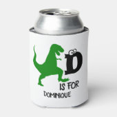 Aangepast monogram D is voor Dinosaur schattige T  Blikjeskoeler (Blikje Voorkant)