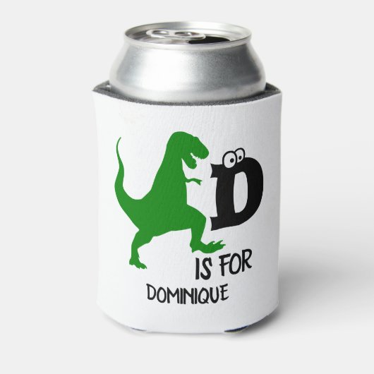 Aangepast monogram D is voor Dinosaur schattige T  Blikjeskoeler (Blikje Achterkant)