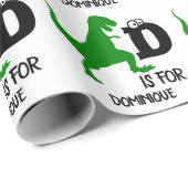 Aangepast monogram D is voor Dinosaur schattige T Cadeaupapier (Rol Hoek)