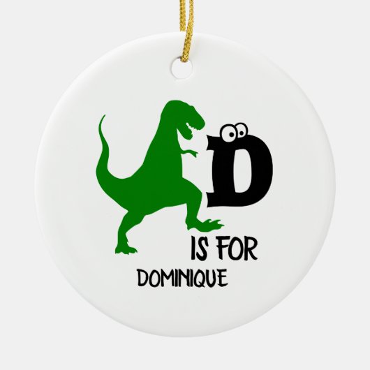 Aangepast monogram D is voor Dinosaur schattige T  Keramisch Ornament (Voorkant)