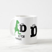 Aangepast monogram D is voor Dinosaur schattige T Koffiemok (Voorkant links)