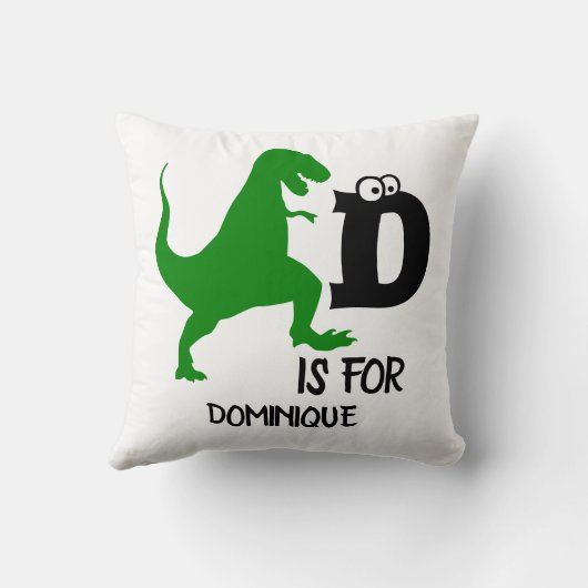 Aangepast monogram D is voor Dinosaur schattige T  Kussen (Achterkant)