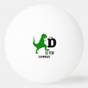 Aangepast monogram D is voor Dinosaur schattige T Pingpongbal