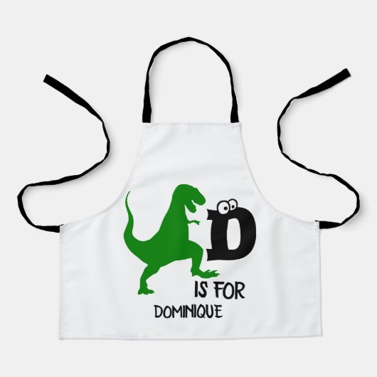 Aangepast monogram D is voor Dinosaur schattige T  Schort (Voorkant)