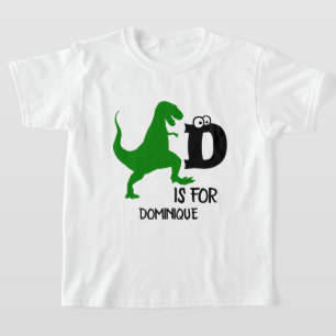 Aangepast monogram D is voor Dinosaur schattige T  T-shirt