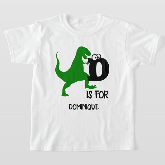 Aangepast monogram D is voor Dinosaur schattige T  T-shirt (Laagn)