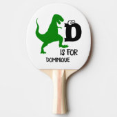 Aangepast monogram D is voor Dinosaur schattige T  Tafeltennisbatje (Voorkant)