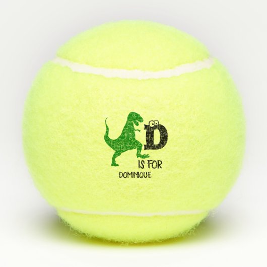 Aangepast monogram D is voor Dinosaur schattige T  Tennisballen (Achterkant)