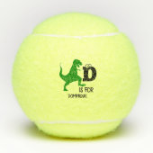 Aangepast monogram D is voor Dinosaur schattige T  Tennisballen (Voorkant)
