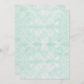 Aangepast monogram  Damask Lace Kijk Aqua Blue Kaart (Voorkant / Achterkant)