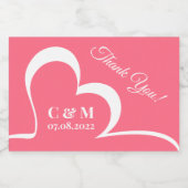 Aangepast monogram, datum, kleur, gestyliseerd har sparkling wijnetiket (Enkel label)