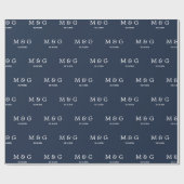 Aangepast Monogram Datum Patroon Modern Navy Cadeaupapier (Vlak)
