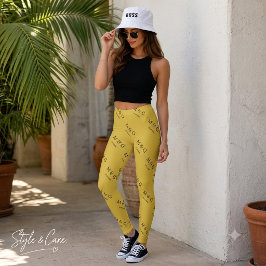 Aangepast Monogram Datum Patroon Stijlvol Metalen Leggings