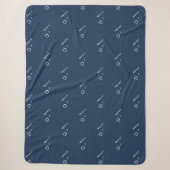 Aangepast Monogram Datum Patroon Stijlvol Navy She Sherpa Deken (Voorkant)