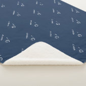 Aangepast Monogram Datum Patroon Stijlvol Navy She Sherpa Deken (3/4)