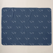 Aangepast Monogram Datum Patroon Stijlvol Navy She Sherpa Deken (Voorkant (horizontaal))