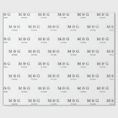 Aangepast Monogram Datum Patroon Wit Cadeaupapier (Vlak)