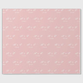 Aangepast Monogram Datum Patroon Zachte Roze Roos Cadeaupapier (Vlak)
