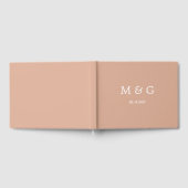 Aangepast Monogram Datum Stijlvolle Stof Rose Gastenboek (Volledig)