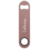 Aangepast monogram - Deep Pink met script Bar Key Speed Flessenopener (Voorkant)