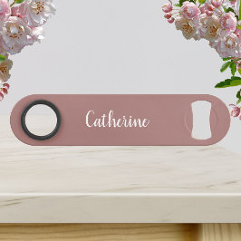 Aangepast monogram - Deep Pink met script Bar Key Speed Flessenopener