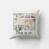 Aangepast monogram Dit is US Photo Collage Kussen (Achterkant)