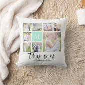 Aangepast monogram Dit is US Photo Collage Kussen (Deken)