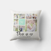 Aangepast monogram Dit is US Photo Collage Kussen (Achterkant)