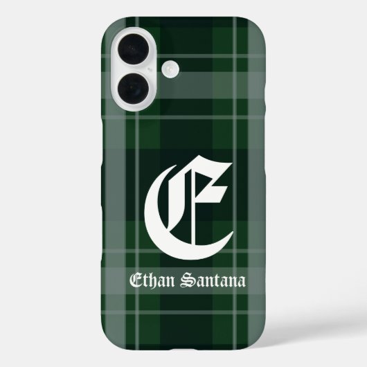 Aangepast Monogram Donkergroen Plakt Case-Mate iPhone Case (Achterkant)