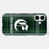 Aangepast Monogram Donkergroen Plakt Case-Mate iPhone Case (Achterkant (horizontaal))