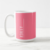 Aangepast monogram, dramatisch roze koffiemok (Links)