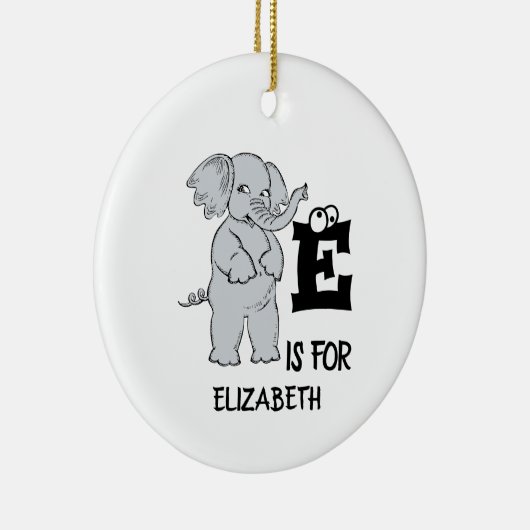 Aangepast monogram E is voor schattig kleurrijk ol Keramisch Ornament (Rechts)