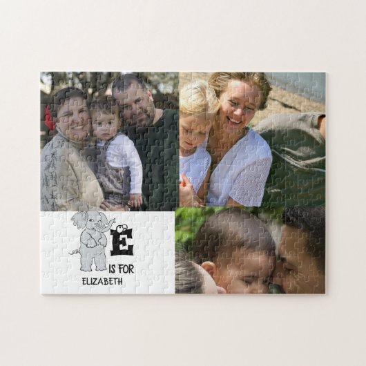 Aangepast monogram E is voor schattig kleurrijk ol Legpuzzel (Horizontaal)
