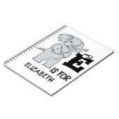 Aangepast monogram E is voor schattig kleurrijk ol Notitieboek (Linkerzijde)